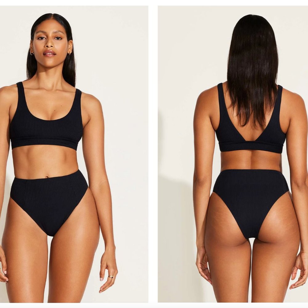 Vitamin A Black EcoRib bikini (Sienna)